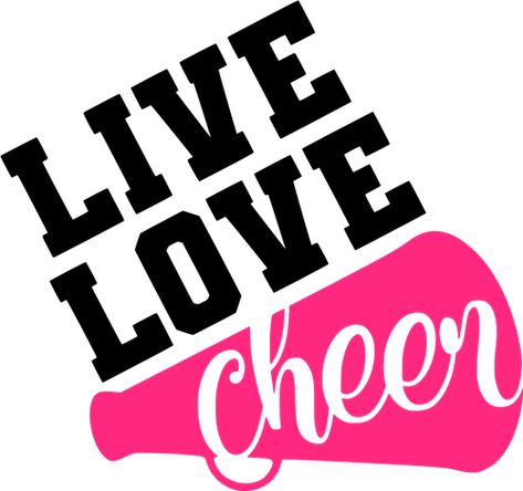 Live Love Cheer SVG file - SVG Designs | SVGDesigns.com Cheerleader Signs, Cheer Moves, Brother Scanncut2, Cheer Svg, Dance Images, Cheer Shirts, Cheer Dance, Programing Software, Cricut Projects Vinyl