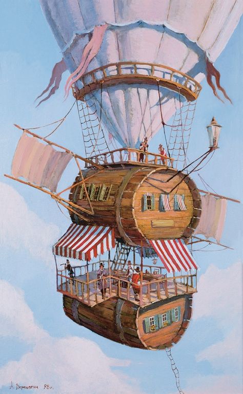 Steampunk Ship, Airship Art, Steampunk Airship, Vintage Motorcycle Posters, Concept Art World, Steampunk Design, Fantasy Map, Steampunk Art, Mystical Art