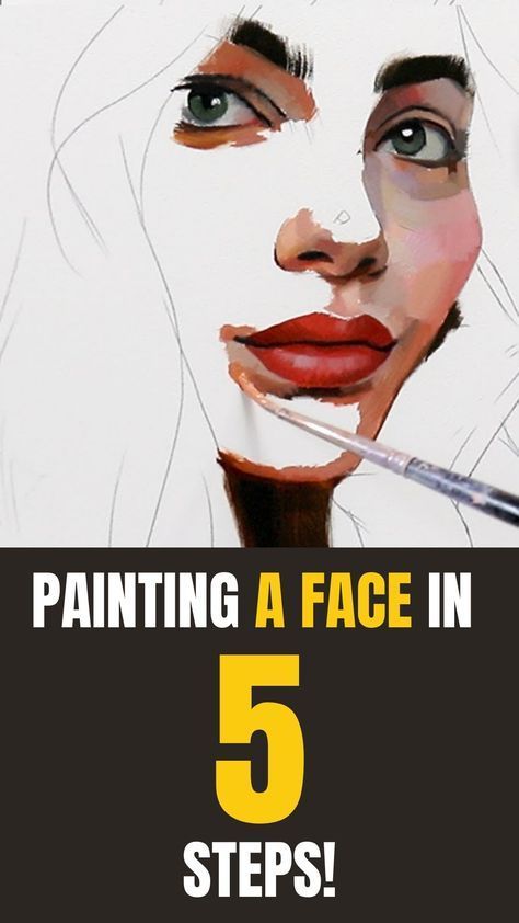 Painting a Face in 5 Steps with Oils Oil Painting Portrait Step By Step, Simple Aquarelle Painting, Abstract Faces Painting, Painting Faces Tutorial, Painting A Face, Basic Portrait, Watercolor Portrait Tutorial, Portrait Painting Tutorial, Face Oil Painting