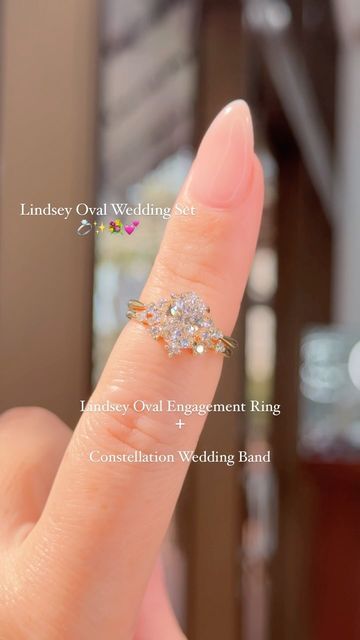 Princess Bride Diamonds on Instagram: "Lindsey Oval Wedding Set 💍✨   Lindsey Oval Engagement Ring 💐  Constellation Wedding Band 🌙   Build your set on princessbridediamonds.com✨  #princessbridediamonds #pbdbling #engagementring #engagementrings #huntingtonbeach #orangecounty #lindseyengagementring #constellationweddingband" Oval Wedding Set, Constellation Wedding, Pretty Engagement Rings, Cute Engagement Rings, Future Engagement Rings, Oval Engagement Ring, Engagement Ring Ideas, Dream Future, Ring Inspo