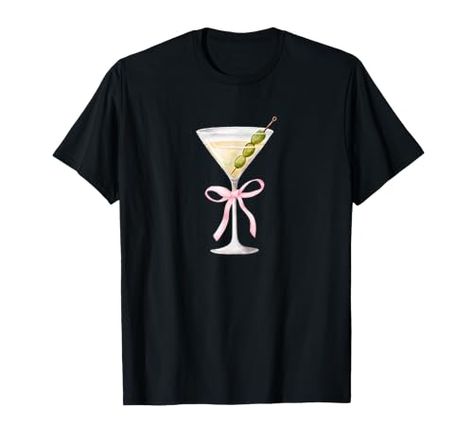 Coquette Pink Bow Martini Time Drinking Vintage T-Shirt Coquette Pink, Aesthetic T Shirts, T Shirt Image, Coquette Bow, Mom Quotes, Luxury Store, Pink Bow, Vintage Tshirts, Branded T Shirts