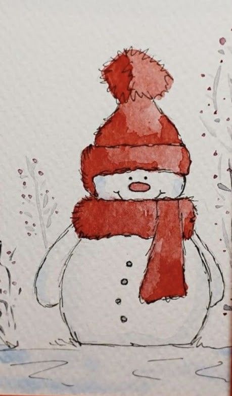 Watercolor Christmas Cards Diy, Christmas Cards Drawing, Painted Christmas Cards, Christmas History, Christmas Card Art, Homemade Christmas Cards, Easter Decorations Ideas, Diy Watercolor Painting, Watercolor Christmas Cards