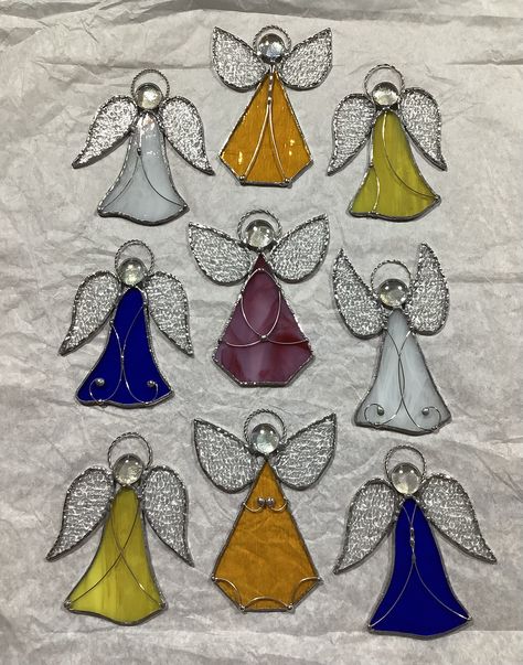 Stained Glass Christmas Angels, Stained Glass Angel Patterns Free, Stained Glass Angels Patterns, Angel Stained Glass Patterns, Stained Glass Angels, Stained Glass Kits, Glass Angels, Stained Glass Candle Holders, Stained Glass Candles