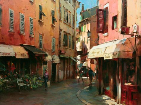 Dmitri Danish Italy Street, Painting Media, Ukrainian Art, City Scene, Cityscape Painting, Contemporary Artwork, City Art, Art Oil, Fine Art Gallery