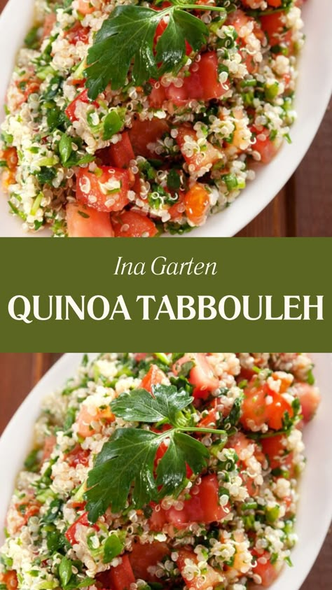 Ina Garten Quinoa Tabbouleh Tabouli Salad Quinoa, Vibrant Salad, Tabouli Salad, Tabbouleh Recipe, Quinoa Recipes Easy, Quinoa Tabbouleh, Easy Quinoa, Tabbouleh Salad, Mediterranean Quinoa Salad