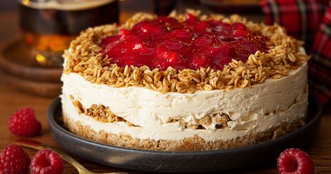 Burns Night Cranachan Cheesecake Cranachan Cheesecake, Celtic Cooking, Mary Berry Desserts, Burns Night Recipes, Burn's Night, Iced Espresso, Night Dessert, Highland Fling, Night Recipes