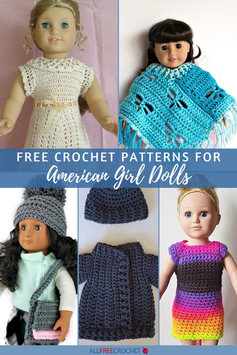 40+ Free Crochet Patterns for American Girl Dolls Free Crochet Patterns For Barbie Dolls, Lion Brand Free Crochet Patterns, 1001 Crochet Free Patterns, Free Crochet Doll Dress Patterns, Crochet Doll Accessories Free Patterns, Doll Clothes Crochet Patterns Free, American Girl Clothes Patterns Free, Crochet Doll Clothes Free Pattern 12 Inch, Crochet American Doll Clothes Free Pattern