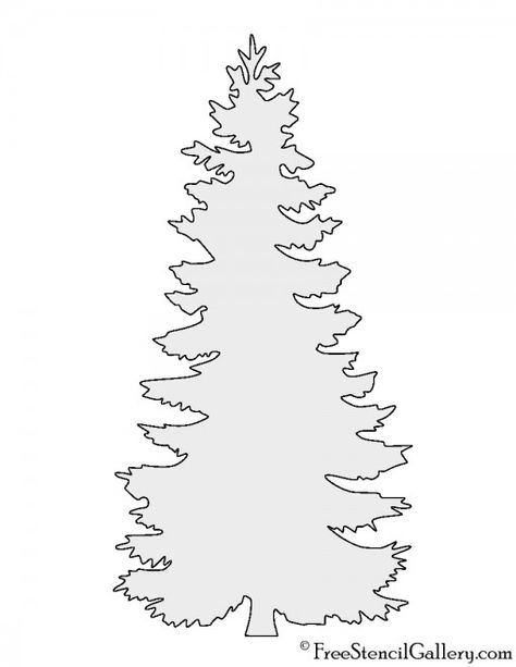 Pine Tree Template, Christmas Tree Stencils Free Printable, Tree Silhouette Printable, Pine Tree Outline, Pine Tree Stencil, Tree Stencils, Pine Tree Drawing, Stencils Printables Templates, Christmas Tree Stencil