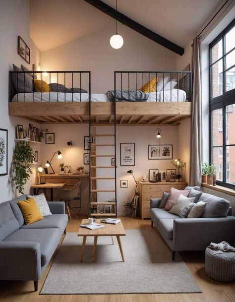 Loft Bedroom With Balcony, Loft Room Ideas, Annex Ideas, Mezzanine Loft, Mezzanine Bed, Mezzanine Bedroom, Bedroom With Balcony, Cabin Loft, Bedroom With Bathroom