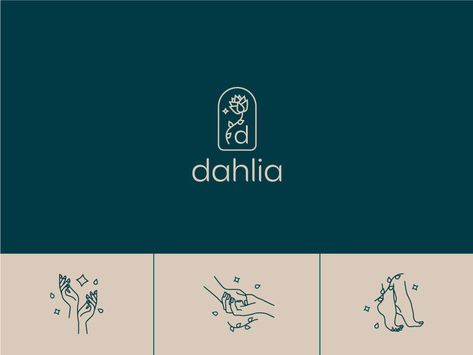 Dahlia Massage by Manypixels Skincare Logo Design Ideas, Skincare Logo Design, Lotus Flower Logo Design, Florist Business Card, Lotus Flower Logo, Skincare Logo, Flower Logo Design, Logo Process, Logo Design Ideas