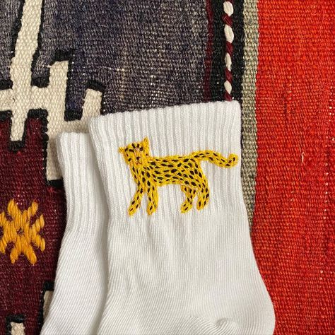 long time no see! came back here with these cute embroidered dogs 🐆 🐕 #handembroidery #leopardembroidery #dogembroidery #embroideredsocks #… | Instagram Embroidery Animals, Clothing Embroidery, Embroidered Socks, Long Time No See, No See, Cute Embroidery, Animal Embroidery, Modern Embroidery, Hand Embroidery