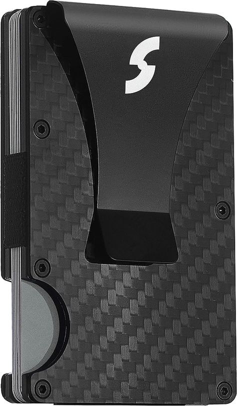 Amazon.com: SHEVROV SV RFID Carbon Fiber Wallets for Men - Minimalist Aluminum Metal Wallet (White) : Clothing, Shoes & Jewelry Carbon Fiber Wallet, Wallets For Men, Work Badge, White Clothing, Clip Wallet, Slim Wallet, Money Clip Wallet, Aluminum Metal, Wallet Men