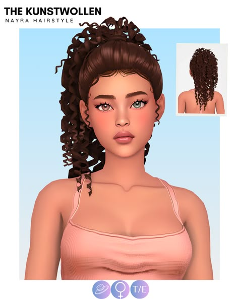 Nayra hairstyle | Patreon Alpha Cc Hair Sims 4, Alpha Sims 4 Cc Hair, Sims 4 Cc Mm Clothes, Sims 4 Cc Hair Updo, Sims 4 Updo Hair Cc, The Sims 4 Alpha Cc, The Kunstwollen, Sims School, Ts4mm Cc