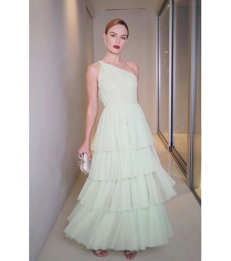 Kate Bosworth on Instagram: “On my way to Learning Lab Ventures Winter Gala to celebrate two magical humans Irena and Mike Medavoy ✨ Wearing dream pistachio confection…” Pastel Gowns Classy, Winter Gala, Pastel Gown, Deb Dresses, Engagement Dress, Kate Bosworth, Engagement Dresses, On My Way, Style Crush