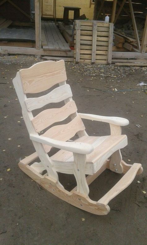 Diy Rocking Chair, Wood Chair Diy, Rocking Chair Plans, Adirondack Chair Plans, Wood Carving Furniture, Diy Wooden Projects, Outdoor Furniture Plans, Wooden Pallet Projects, Wood Shop Projects