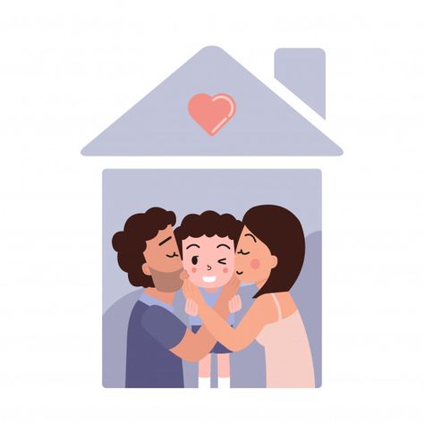 Happy family showing love. mother and fa... | Premium Vector #Freepik #vector #people #love #house #family Family Love Illustration, Mother Feeding Baby, Troom Troom, Family Vector, Blessed Family, Showing Love, Illustration Story, House Family, Family Help