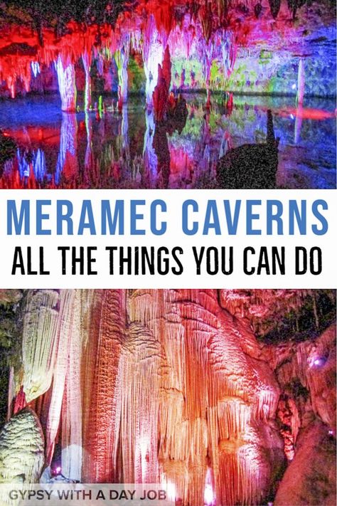 If you have seen the signs for Meramec Caverns, and perhaps you have wondered if visiting Meramec Caverns is worth it. Is it a good cave tour? Are there things to do at Meramec Caverns besides the cave tour? Are there things to do near Meramec Caverns to make a fun trip? There are 10 things to do there, and another 15 things to do near there, and the cave tours are incredible. We'll show you that visiting Meramec Caverns is worth it! #merameccaverns #missouri #missouritravel #route66 Route 66 Road Trip, Cave Tours, Us Road Trip, Travel Route, Us Destinations, The Cave, Road Trip Fun, Road Trip Itinerary, North America Travel