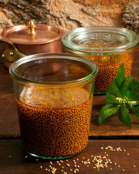 Brown Sugar, Bourbon Pickled Mustard Seeds - Norbert's Kitchen Mustard Seed Caviar, Bourbon Mustard, Kitchen Sync, Pickled Mustard Seeds, Pickled Things, Best Sauce Recipe, Beer Mustard, Cooking Spices, Lacto Fermented