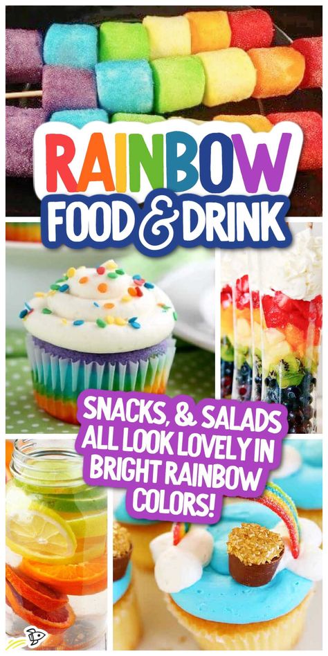 Rainbow Fish Food Ideas, Pride Dinner Party, Color Food Party Ideas For Adults, Colorful Appetizers, Rainbow Food Ideas, Homemade Butterbeer, Rainbow Party Food, Rainbow Recipes, Party Canapes