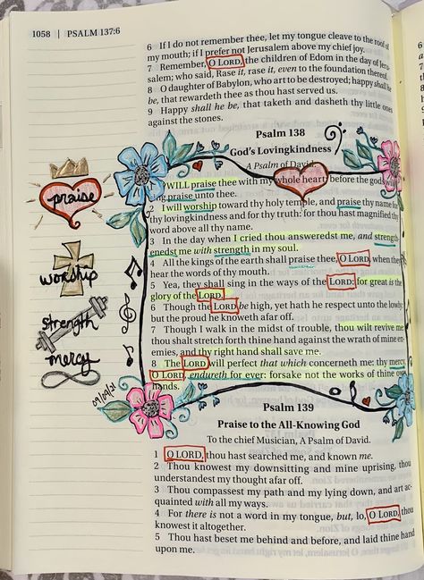 Psalm 137, Psalm 138, Whole Heart, Bible Journaling, Psalms, Worship, Verses, Bible Verses, Bible