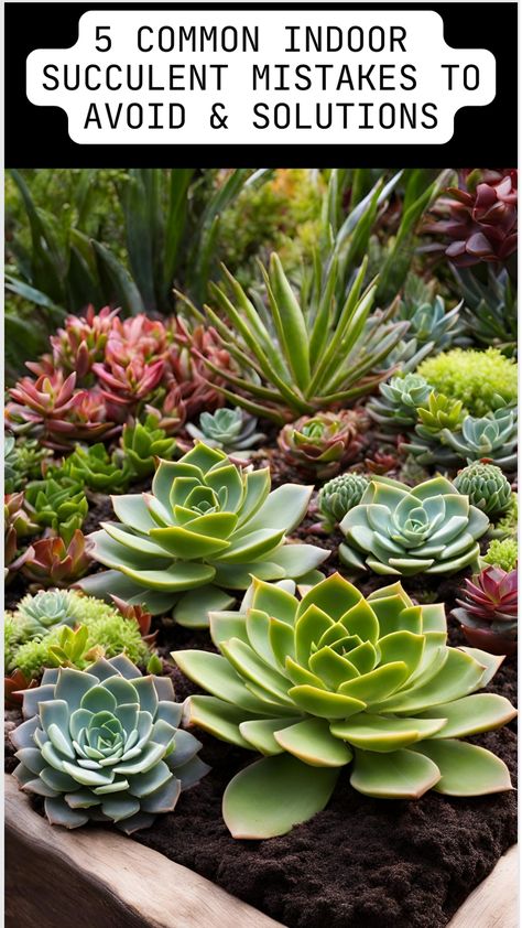 A visually engaging infographic highlighting the most common mistakes made with indoor succulents, including incorrect watering methods, underwatering, and inadequate lighting conditions. The image features various succulent plants in different settings, illustrating potential issues like poor container choices and plant grouping decisions. Key solutions and tips for vibrant, healthy succulents are presented, serving as a guide for indoor gardeners to improve their care routine and avoid common Succulent Planting Ideas Indoor, Succulent Fairy Garden Ideas Indoor, Decorating With Succulents Indoors, How To Take Care Of Succulents Indoors, Succulent House Plants, Indoor Succulent Arrangements, Succulent Garden Design Indoor, Diy Plant Saucer Ideas, Succulent Display Ideas Indoor