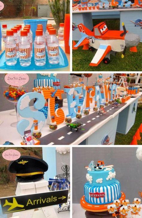 Airplane Party Ideas, Airplane Party Printables, Planes Birthday Cake, Disney Planes Party, Disney Planes Birthday, Helicopter Birthday, Vintage Airplane Birthday Party, Airplane Party Decorations, Airplane Birthday Party Decorations