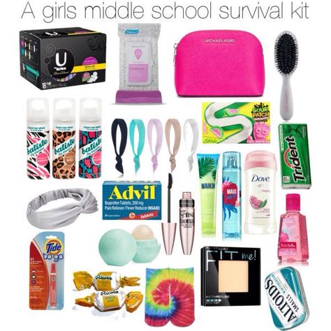 Back to school survival kit middle school                                                                                                                                                      More Middle School Survival Kit, Girl Survival Kits, Hacks School, Schul Survival Kits, Middle School Supplies, Escuela Diy, School Emergency Kit, School Hacks Diy, Middle School Survival