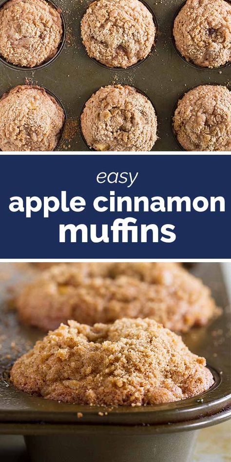 With the perfect amount of cinnamon, little pockets of apples, and a sweet crumb topping, these Apple Cinnamon Muffins are the perfect way to start your day. Muffin Apple, Cinnamon Muffins Recipe, Muffins Apple, Apple Cinnamon Muffins Recipe, Taste And Tell, Apple Muffin Recipes, Apple Breakfast, Apple Cinnamon Muffins, Streusel Muffins