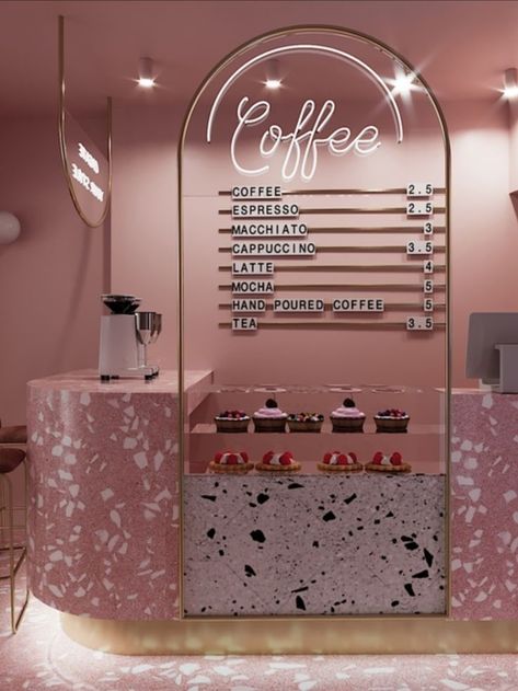 Pink Coffee Shop, Bakery Shop Design, Pink Cafe, Bakery Design Interior, Coffee Shop Interior Design, Bakery Decor, Cafe Shop Design, Coffee Shop Aesthetic, Coffee Shops Interior