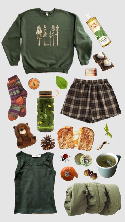 Sleepover at the lodge #aesthetic #outfit #granalogirl #camping #lodge #shuffles Camping Aesthetic Outfits, Summer Camp Outfits, Lodge Aesthetic, Granola Outfits, Earthy Outfits, Camping Outfits, Fashion Graphic, Jolie Photo, Life Tips