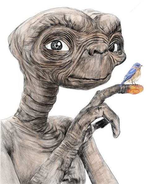 E T The Extra Terrestrial Art, E T Tattoo, Covering Books, E.t Drawing, E.t Movie, E.t Tattoo, E T The Extra Terrestrial, Et The Extra Terrestrial, E.t Art