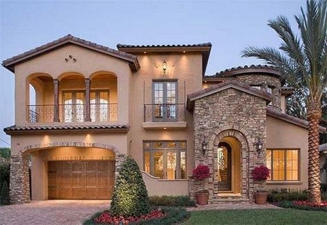 Modern Mediterranean Architecture, Dream House Mansions, Mediterranean Homes Exterior, Mediterranean Mansion, Mediterranean Interior, Villa Style, Mediterranean Architecture, Mediterranean Style Homes, Mediterranean Home Decor