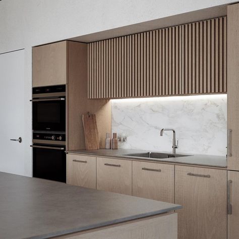 Kitchen With Marble, Sustainable Building Design, Kitchen Hood Design, Fresh Egg, Timber Kitchen, Clad Home, Hood Vent, Scandi Interiors, Modern Barn House