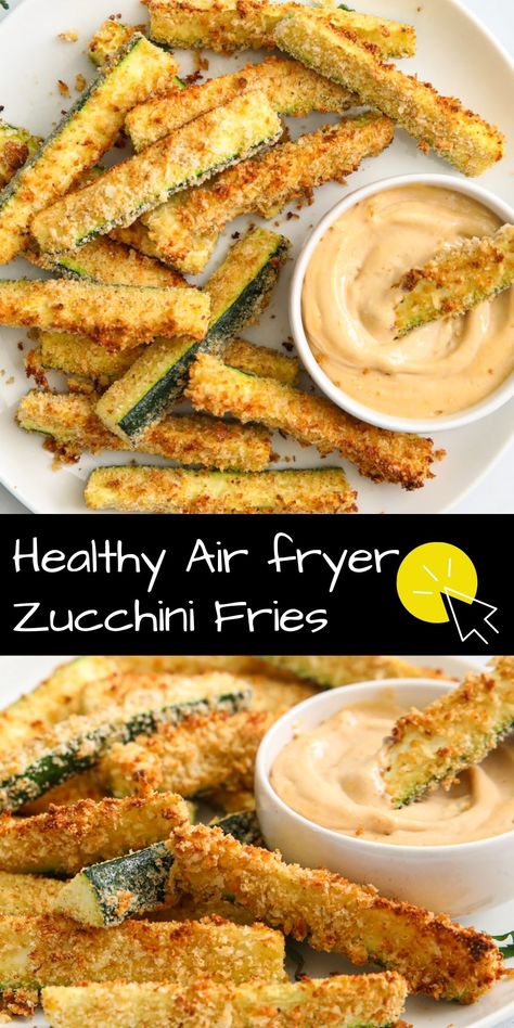 Umami Recipes, Air Fryer Zucchini Fries, Crispy Zucchini, Paleo Soups, Air Fryer Zucchini, Recipes Sides, Zucchini Sticks, Paleo Muffins, Healthy Air Fryer