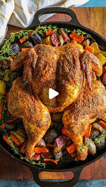 Lauren Nagel on Instagram: "Roasted Spatchcock Chicken 🍗 

#Ad Cooking a delicious roast chicken couldn’t be easier!  Check out how I use the spatchcock method to roast a beautiful crispy and juicy bird perfectly every time. Full recipe details and step by step video tutorial is available for free over on the @whatscooking app now! 

#Whatscooking #roastedchicken #chickenrecipes #dinnerrecipes #cozymeal" Roasted Spatchcock Chicken, Cabbage Recipes Healthy, Spatchcock Chicken, Savory Chicken, Cozy Meals, Cabbage Recipes, Recipe Details, Roast Chicken, Home Chef