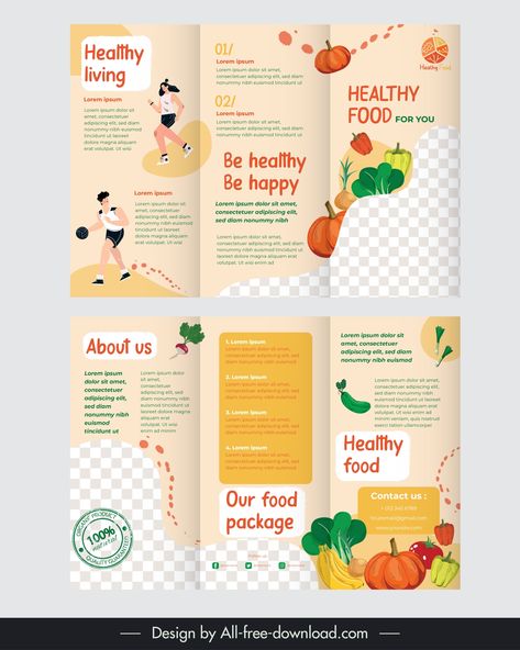 #healthyfood #veganfood #healthylife #healthyfoodbrochure #brochuretemplate Broucher Ideas Design, Nutrition Brochure, Health Brochure, Huberman Lab, Food Brochure, Tri Fold Brochure Template, Growing Vegetables At Home, Pharmacy Art, Brochure Food