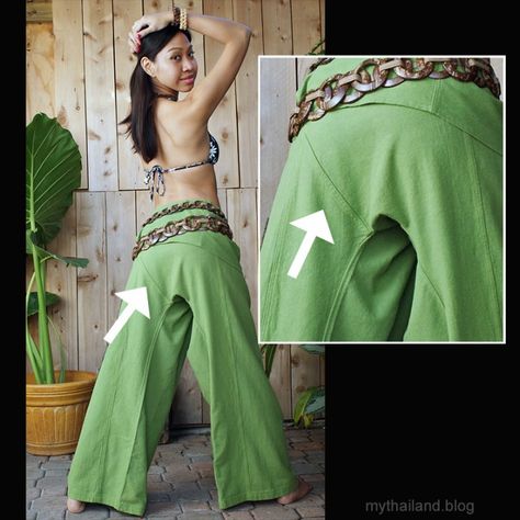 Thai Fisherman Pants Pattern How To Make, Fishermen Pants Pattern, Fisherman Pants Outfit Women, Diy Thai Fisherman Pants Pattern, Fisherman Pants Outfit, Thai Fisherman Pants Pattern, Fisherman Pants Pattern, Thai Wrap Pants, Pantalon Thai