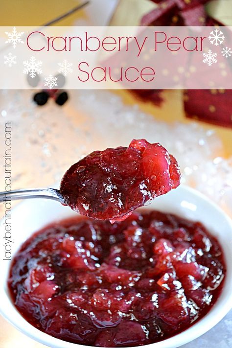 This versatile cranberry pear sauce is not just to serve with your turkey.  Although it is delicious that way I would also recommend using it as an appetiz Cranberry Pear Sauce, Thanksgiving Cranberry, Cut Sugar, Pear Sauce, Cranberry Pear, Blueberry Sauce, Cranberry Sauce Homemade, Thanksgiving Side, Cranberry Recipes