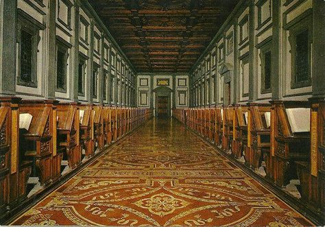 The Laurentian Library: One of Michelangelo’s greatest architectural achievements houses the illustrious Medici collection of manuscripts and books Medici Chapel, Istoria Artei, House Architecture, Florence Italy, Another World, Railroad Tracks, Florence, Italy, Architecture