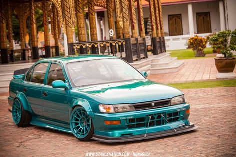 Sticky Ride // Nukung's Unique Toyota Corolla. | StanceNation™ // Form > Function Corolla Tuning, B13 Nissan, Car Scene, Rocket Bunny, Toyota Tercel, Nissan 240sx, Taxi Cab, Mitsubishi Lancer Evolution, Nissan Silvia