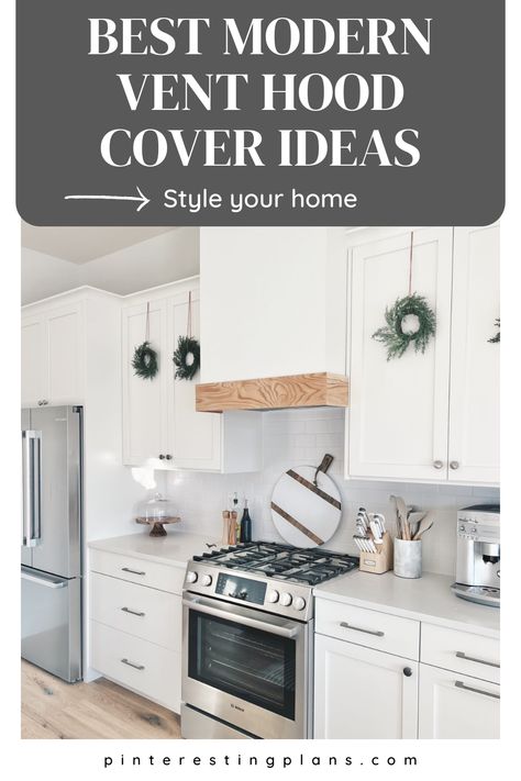 Visit here to check out Modern Vent Hood Cover - Budget Breakdown on Pinteresting Plans! If you are looking for kitchen decorations, then this is the blog post for you. Get inspired to try out these kitchen vent hood cover ideas for your home. You will not regret trying out this cover for the vent hood tips this blog post has to offer as well. Be sure to try out these ways on how to build a hood vent cover. There is nothing better than decorating your kitchen for your next project. Flat Range Hood, Good Vent Ideas, Vent Hood Cover Ideas, Stove Vent Hood Ideas, Modern Vent Hood, Vent Hood Cover, Stove Vent Hood, Adu Kitchen, Hood Vent Cover