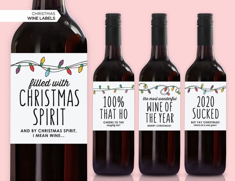 Or a funny holiday wine label you can put on their favorite blend so they can have their favorite wine *and* their favorite whine. Christmas Wine Bottle Labels, Holiday Wine Label, Wine Bottle Label Design, Wine Label Printable, Christmas Wine Bottle, Bottle Labels Printable, Christmas Wine Bottles, Holiday Wine, Christmas Party Gift