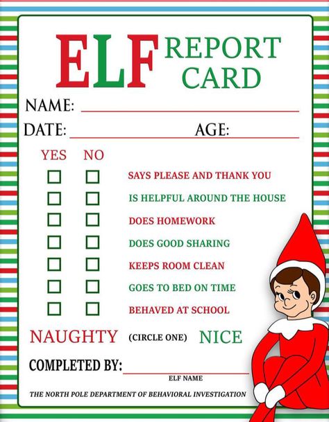 Elf Notes To Kids Free Printable, Elf Language, Elf Calendar, Goodbye Note, Santa Notes, Santa Nice List, Elf Report Card, Elf Writing, Elf Goodbye Letter