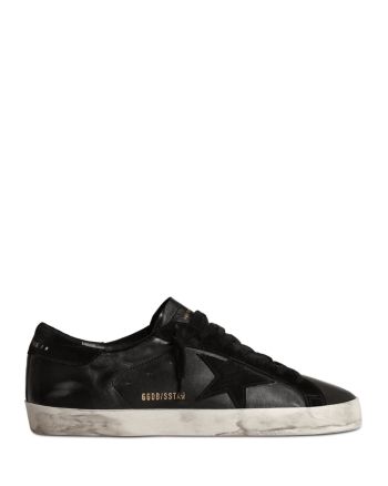 Golden Goose Men's Super Star Lace Up Sneakers Golden Goose Sneakers Black, Black Golden Goose, Golden Goose Men, Black Sneakers Outfit, Golden Goose Black, Sneakers Outfit Men, Golden Goose Sneakers, Hype Shoes, Golden Goose Shoes