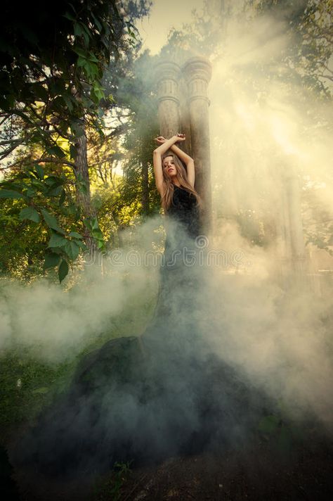 Forest Ruins, Woman In The Forest, Twisted Fairytales, Feminine Photography, Fairy Photoshoot, Fairies Photos, Motion Photography, Future Photos, Foggy Forest