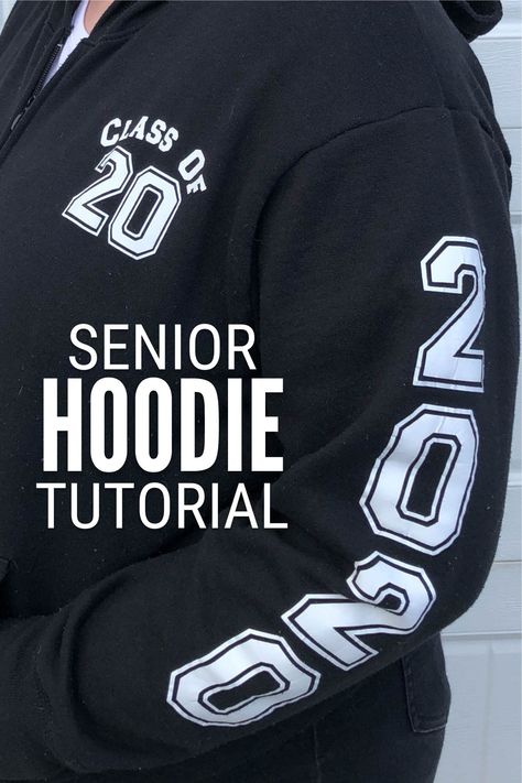 Make the perfect gift for your 2023 graduating senior with this DIY Senior Hoodie. This design is available for any graduating class! Senior Hoodies, Diy Graduation Gifts, Tutorial Class, Hoodie Tutorial, Diy School, Work Diy, Handmade Inspiration, Graduation Diy, Fashion Tutorial