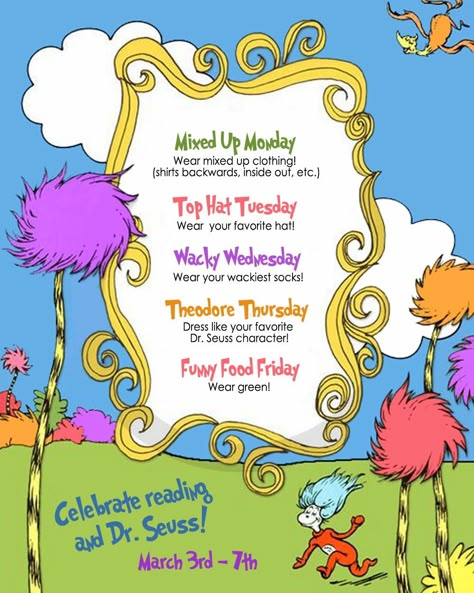 dress up to Read Across America Week, Room Decor Photos, Homemade Pool, Silly Fish, Spirit Day Ideas, Read Across America Week, Truffula Tree, Dr Seuss Preschool, Dr Seuss Classroom, Dr Seuss Activities