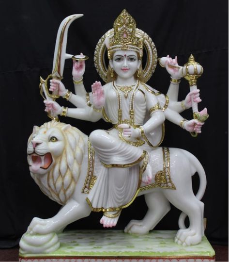 Mata Rani Murti, Durga Maa Murti, Durga Murti, Durga Statue, Divine Essence, Marbles Images, God Idols, Temple Design For Home, Amazing Food Decoration