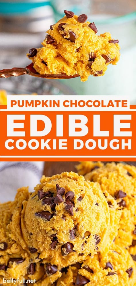 Pumpkin Cookie Dough, Vegan Autumn, Chickpea Cookie Dough, Edible Cookie Dough Recipe, Healthy Chocolate Recipes, Savory Pumpkin Recipes, Raw Cookie Dough, Pumpkin Cookie, Spiced Chocolate