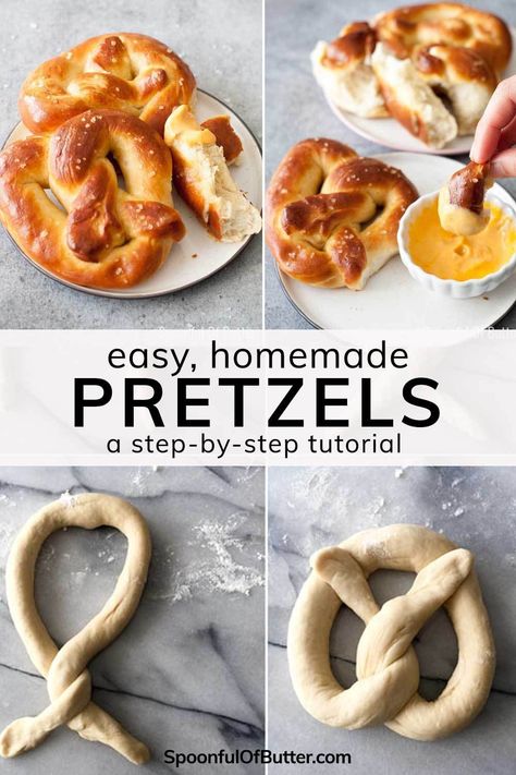 Home Made Pretzels Easy, Homemade Pretzels Recipe, Chewy Bread, Homemade Pretzels, Homemade Soft Pretzels, Kitchen Smells, Pretzels Recipe, Soft Pretzels, Indulgent Desserts